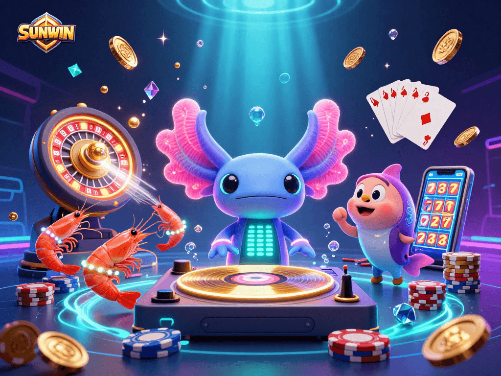 Experience thrilling moments at SUNWIN with our vibrant animated casino scene featuring excitement and adventure.