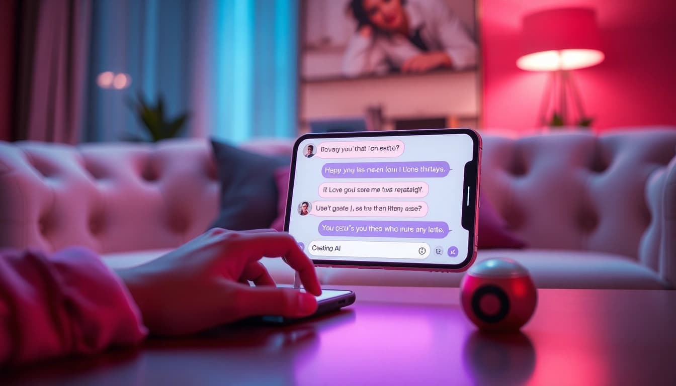 Sexting AI chat interaction on a smartphone screen with playful conversations.