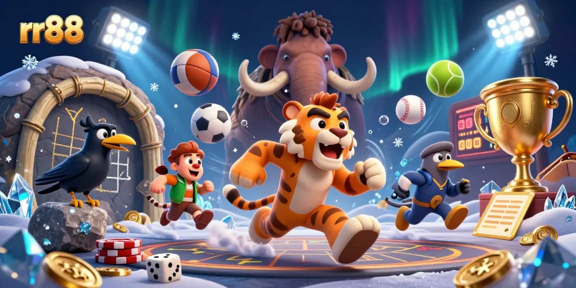 Experience thrilling gameplay at rr88 with caveman duo in a dynamic casino scene.