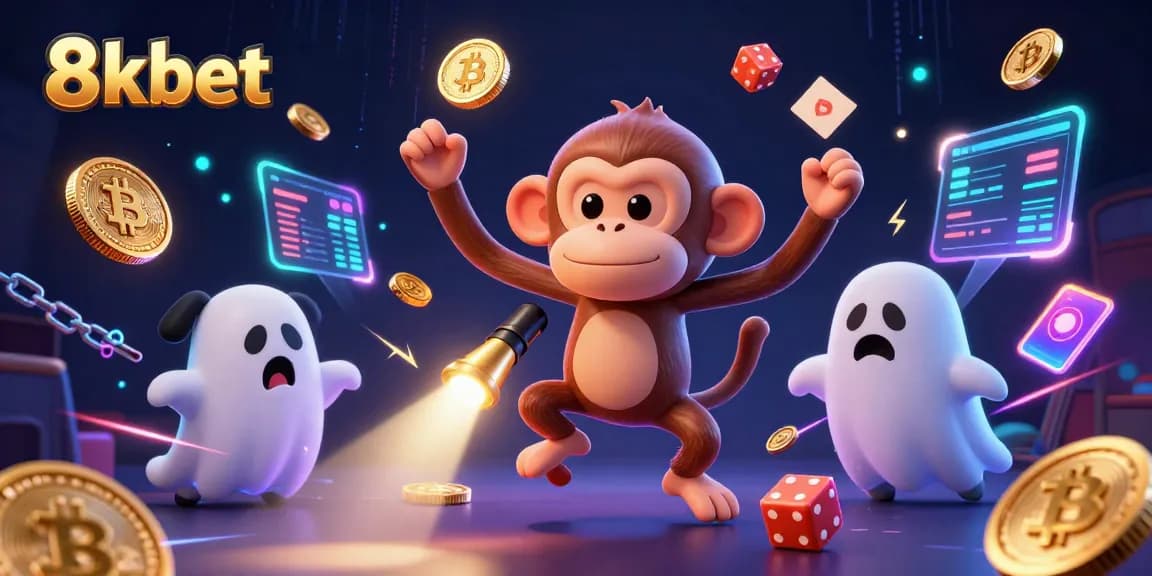 Experience thrilling action at 8kbet's haunted casino with a mischievous ghost and dynamic gaming elements.