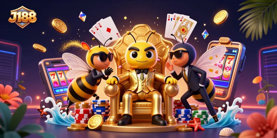 Experience J188's thrilling casino atmosphere with engaging game elements and lively characters.