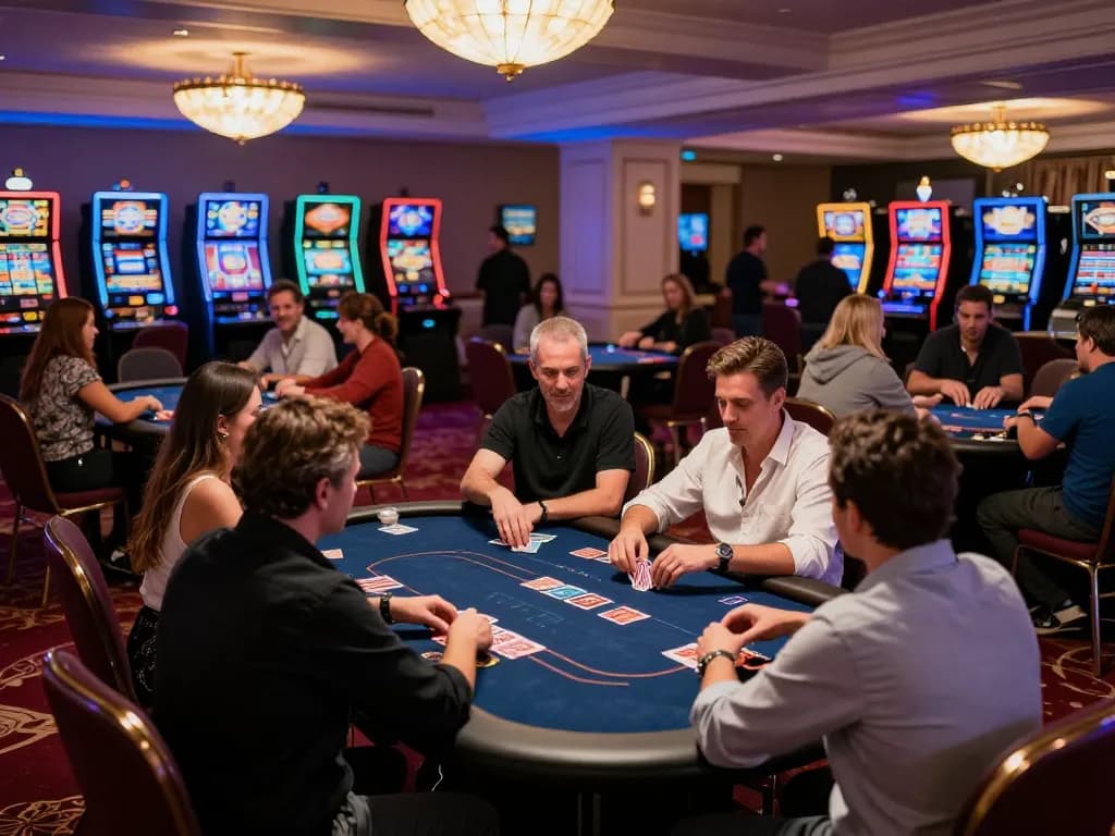 Players enjoy engaging games at MAX88 casino, showcasing a vibrant poker atmosphere with professional dealers.