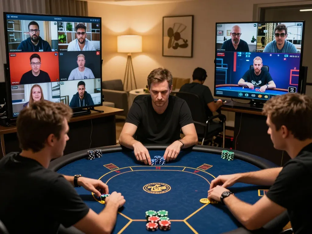 Engage in a thrilling online poker session at TG88, showcasing intense gameplay and strategy.