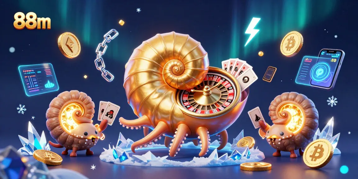 Experience thrilling gameplay in the 88m online casino with vibrant 3D characters and glowing elements.