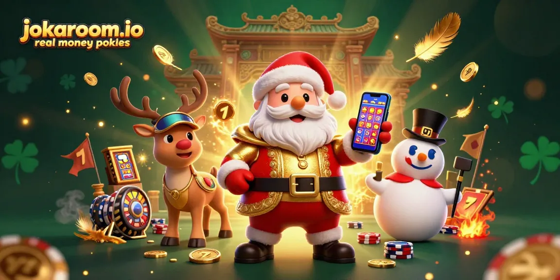 Experience the thrill of jokaroom.io real money pokies in a festive gambling scene.