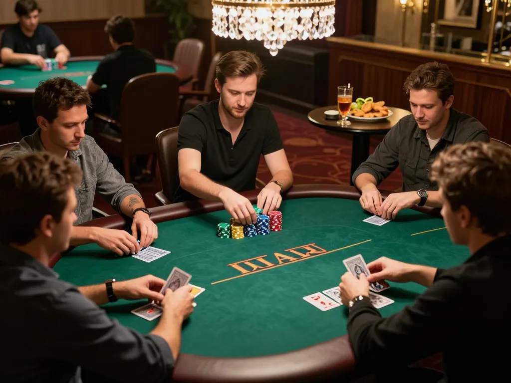 Engaging poker gameplay at a luxurious venue showcasing strategic moments for cm88 players