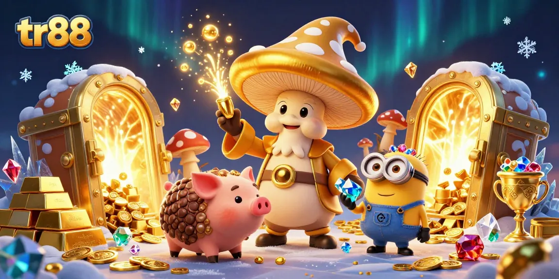 Spin the reels at tr88 with a magical golden mushroom wizard and hidden treasures.