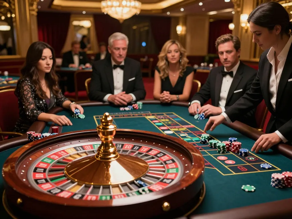 Exciting moment at nhà cái alo8 roulette table with players engaged in strategic betting