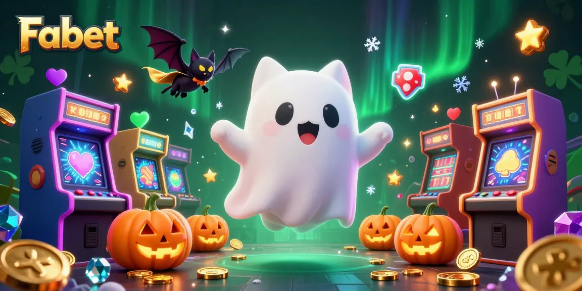 Experience thrilling gaming at Fabet with a ghost cat and vampire bat in a haunted casino.