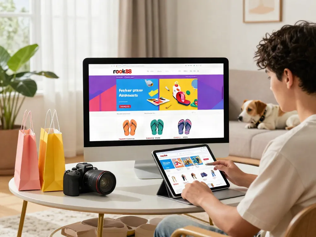 Engaging online shopping scene with rokok88 products for vibrant e-commerce experience.