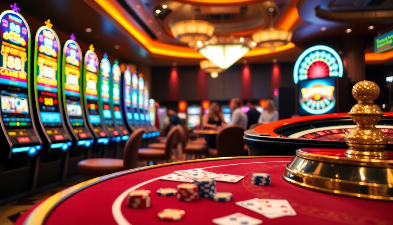 Experience the thrill of the Lucky88 slot in a vibrant casino atmosphere.