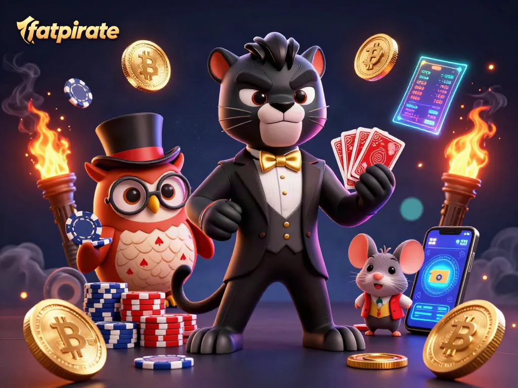 Experience thrilling casino action at FatPirate with stylish characters and vibrant casino elements.