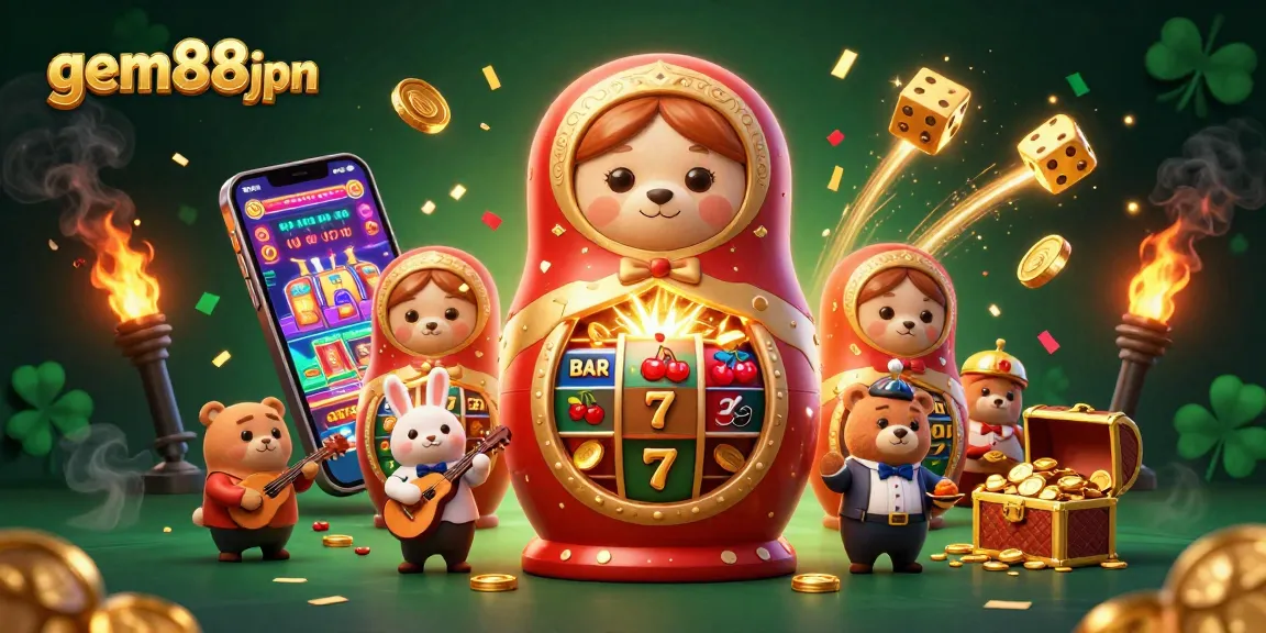 Experience gem88jpn's vibrant online casino world with charming characters and exciting gaming elements.