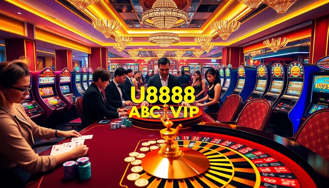 Experience the thrill of gaming at U888 ABCVIP, with vibrant casino tables and exciting games.