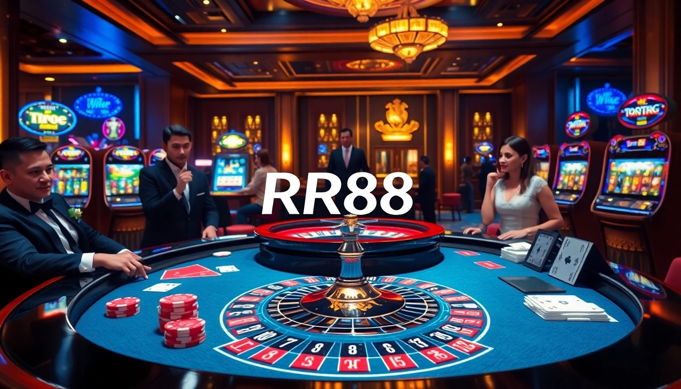 Players enjoy gambling at RR88's premium casino tables filled with excitement and luxury.