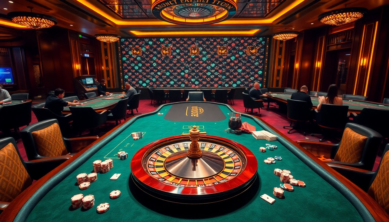 Experience the excitement of Go8 with players enjoying various casino games in a luxurious setting.