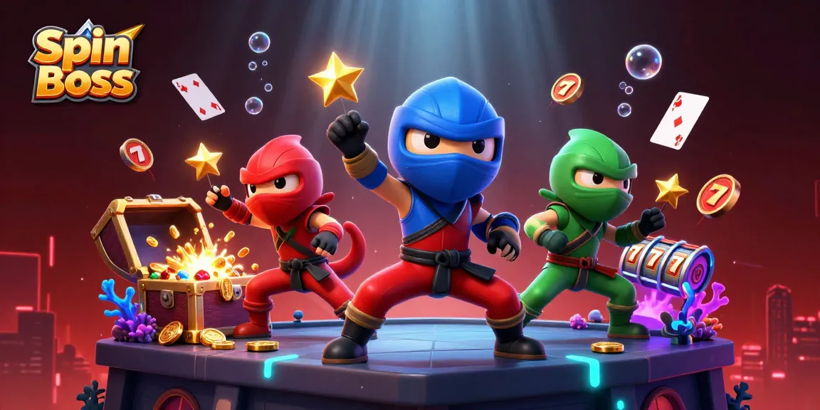 Engage with the dazzling Spin Boss casino experience featuring colorful characters and vibrant game elements.