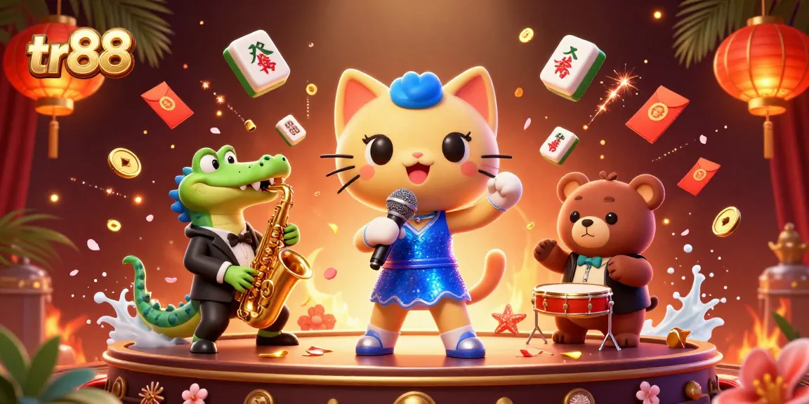 Enjoy exciting gaming adventures with tr88 featuring a jazz-singer cat, saxophone crocodile, and drum bear cub.