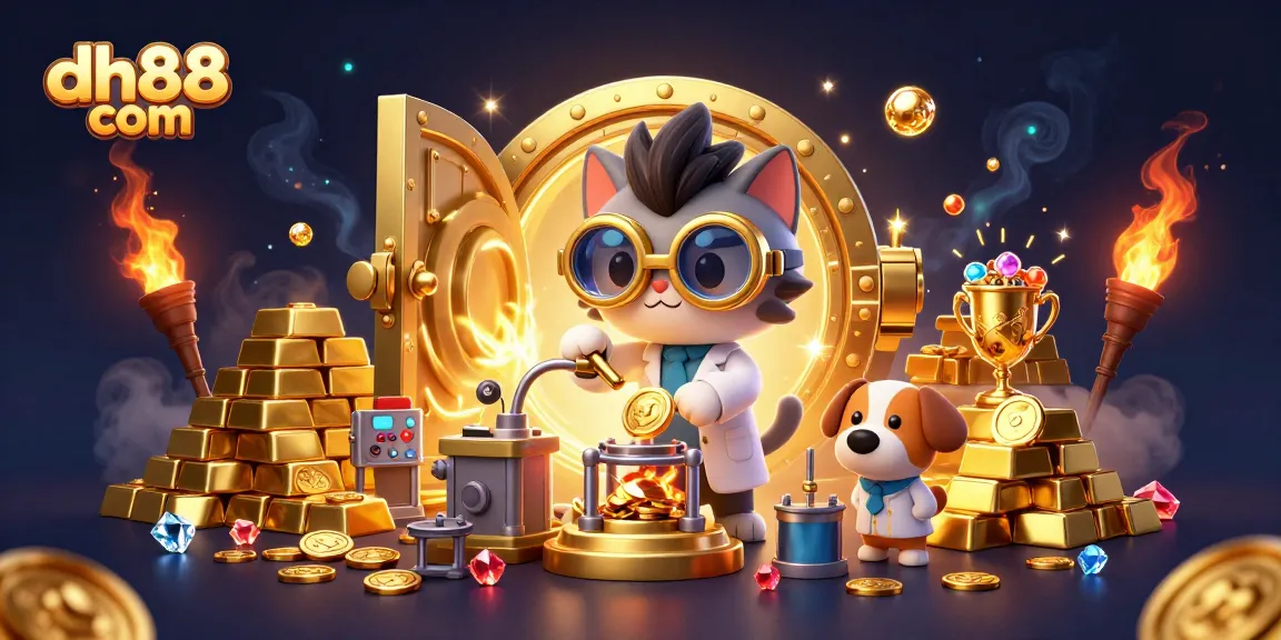 Experience big wins at dh88 com with vibrant casino excitement featuring golden rewards and dynamic characters.